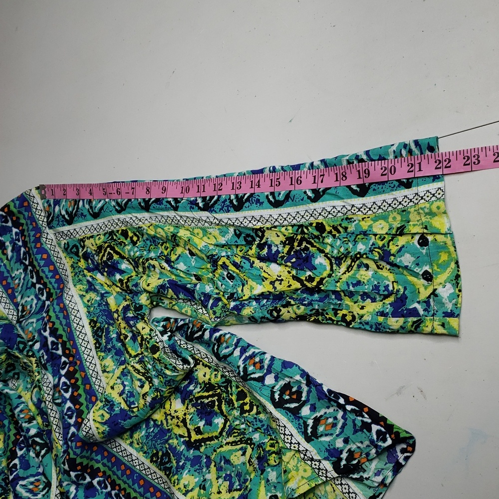 Chelsea & Theodore Viscose Button Up Long Sleeves Shirt Tunic Size 2X Bohemian - Picture 12 of 14